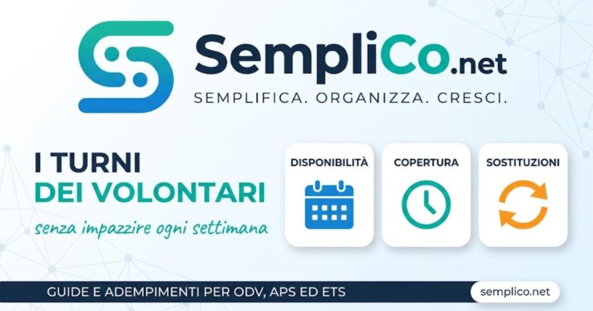 Copertina SempliCo: I turni dei volontari, senza impazzire ogni settimana