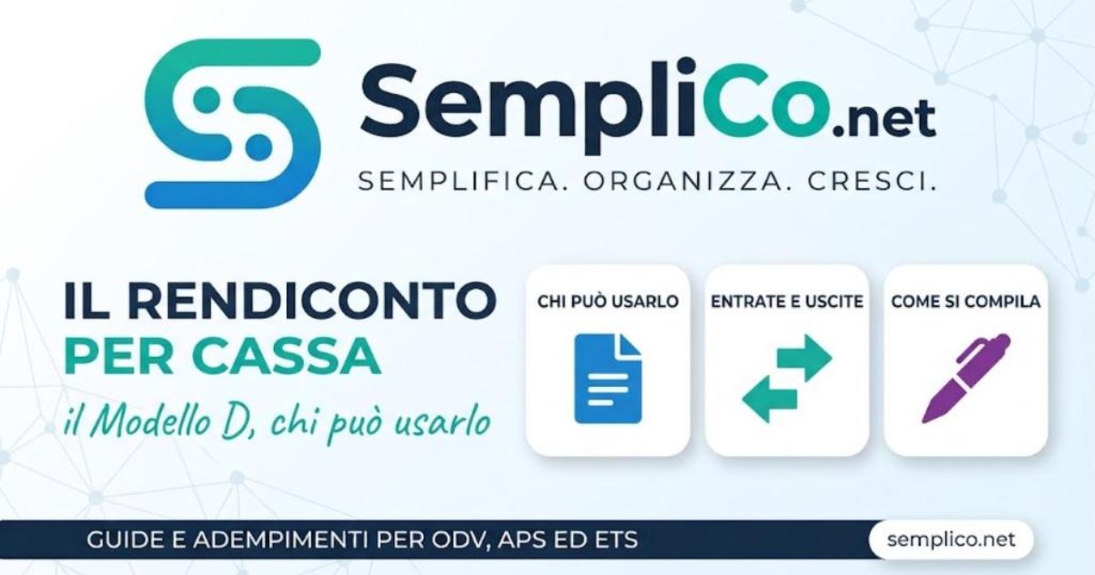 Copertina SempliCo: Il rendiconto per cassa, il Modello D e chi puo usarlo