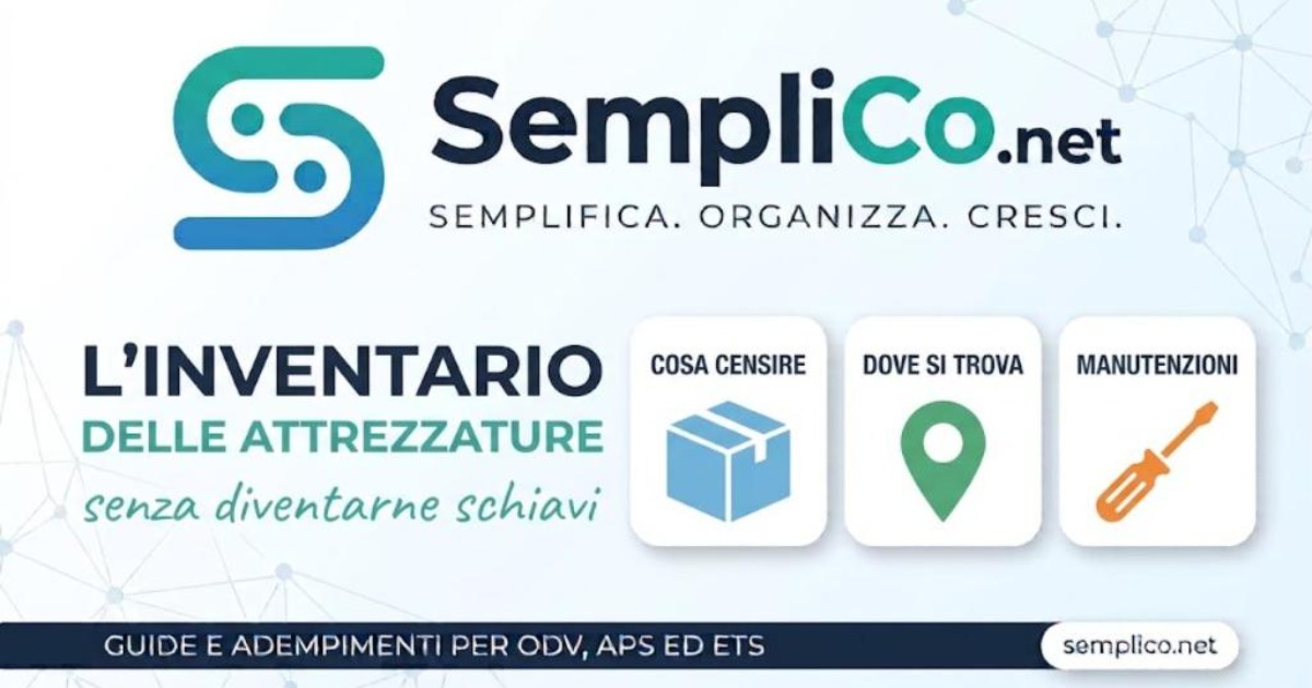 Copertina SempliCo: L inventario delle attrezzature, senza diventarne schiavi