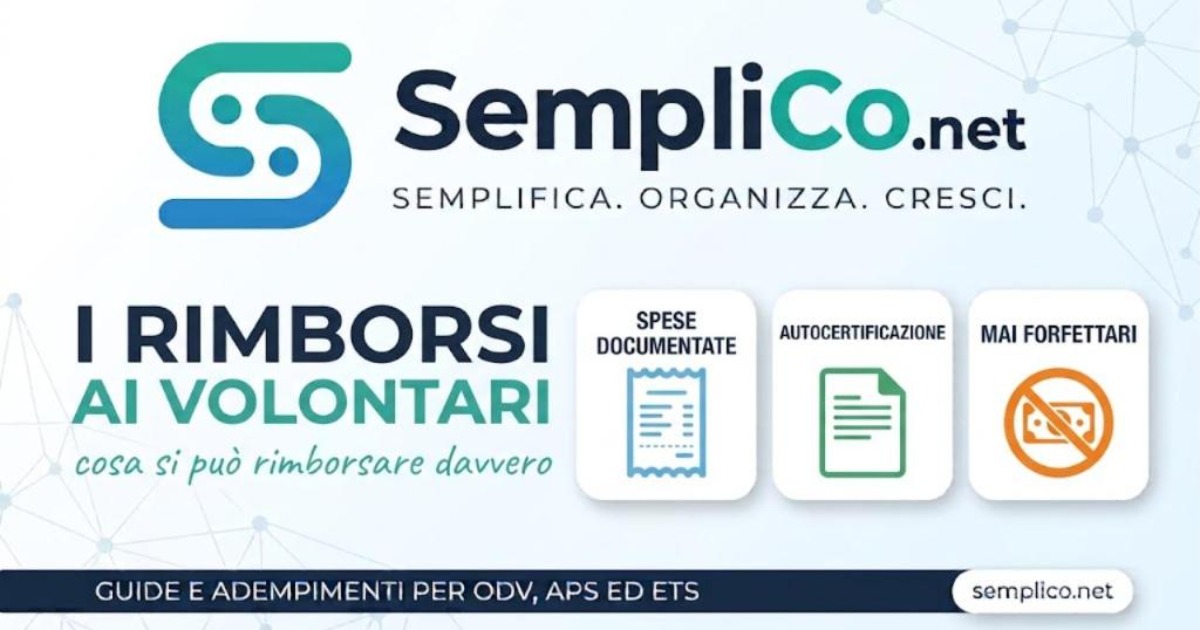 Copertina SempliCo: I rimborsi ai volontari, cosa si puo rimborsare davvero