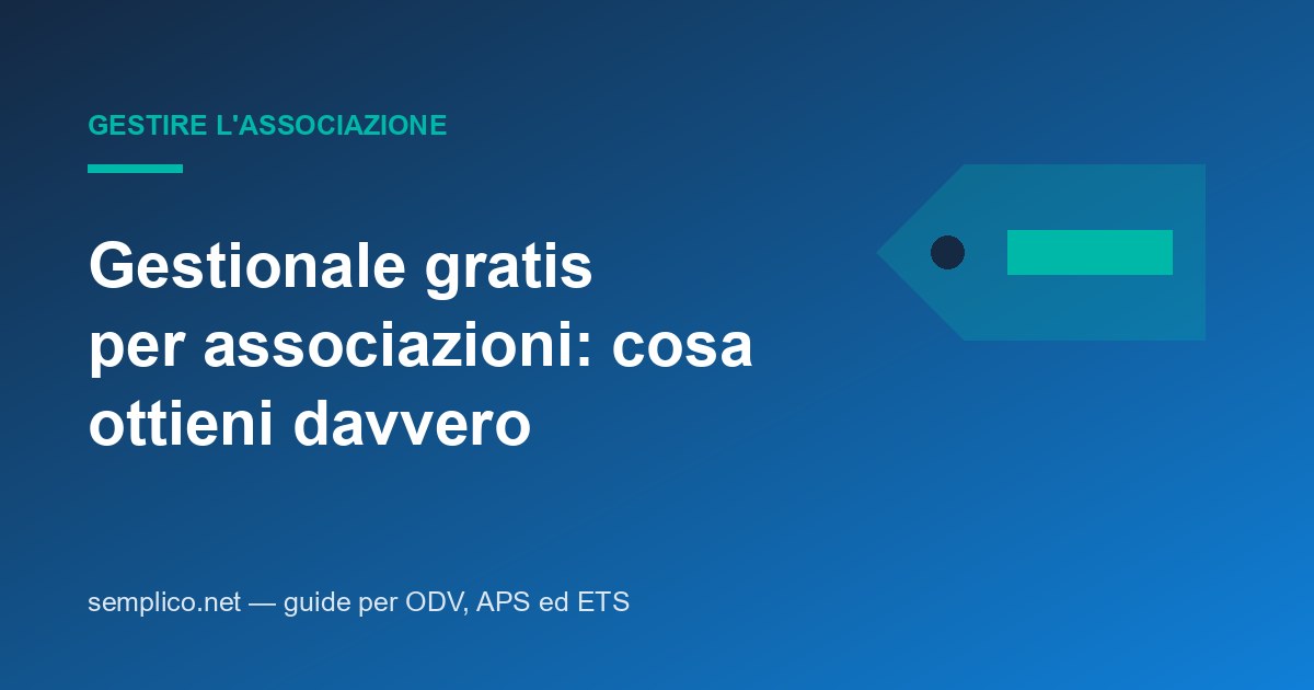 Copertina: gestionale gratis per associazioni, cosa ottieni davvero