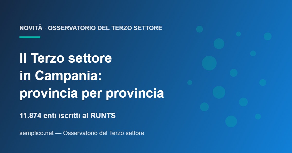 Il Terzo settore in Campania: quanti enti ci sono, provincia per provincia