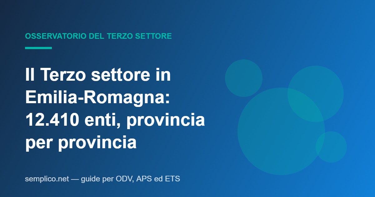 Il Terzo settore in Emilia-Romagna: quanti enti ci sono, provincia per provincia