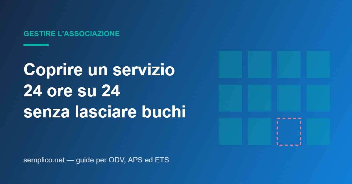 Coprire un servizio 24 ore su 24: come si tengono i turni quando la postazione non può restare vuota